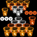 Glow Candy Corn Party Game Set - 22 LED Cups & 6 Halloween Balls for Halloween & Kids Parties