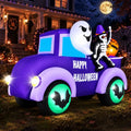 Halloween Inflatable Ghost 8FT with Purple Car Variation Outdoor Yard Decor