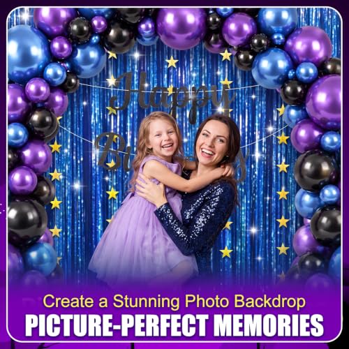 Halloween Balloon Garland Kit with Banner & Tinsel Backdrop - Spooky Party Decorations