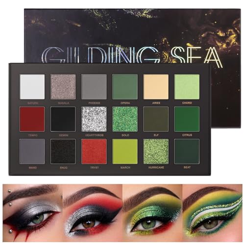 Gilding Sea Eyeshadow Palette - 18 Color Matte Shimmer Metallic Glitter Eye Makeup