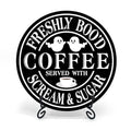 Halloween Desk Decor Freshly Bood Coffee Sign with Scream & Sugar - Multicolor 01