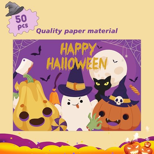 Halloween Paper Place Mats - 50 PCS Disposable Festive Table Decor