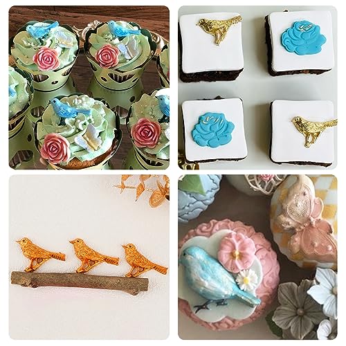 Bird Silicone Molds 4 Pack Z203 - Mini Cardinal Cake Decoration & Fondant Mold