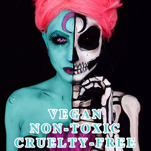 Teal Face Body Paint - Water Based Washable Cosplay Peacock Face Makeup