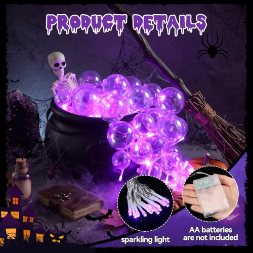 Halloween Bubble Cauldron Set with Skeleton and LED Lights - Indoor Spooky Decor