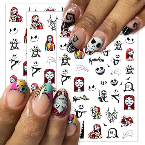 Halloween Skeleton Spider Web Nail Stickers - Hallowen Style 13