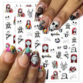 Halloween Skeleton Spider Web Nail Stickers - Hallowen Style 13