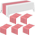 Red and White Striped Table Runner - 12 x 108 Inch, Set of 6