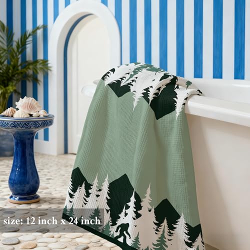 Funny Sasquatch Forest Kitchen Dish Towels Decor 05 - Camping Bigfoot Gift