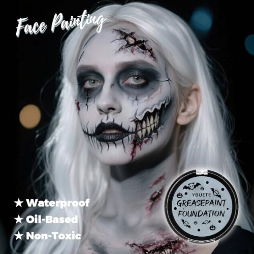 Oil-Based Face Body Painting Foundation - Grey, Waterproof Halloween SFX