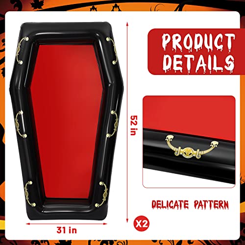 Inflatable Coffin Cooler Pool Float Drink Holder 52-Inch Red Party Accessory