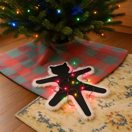 Funny Light Up Cat Rug with Multi-Color Flashing Lights - Colored Lights Variation 20x24 Inch Party Mat