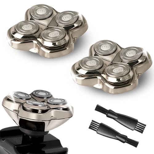 2 Pack Replacement Shaver Heads for Pro 4 Skulls Series - Silver, Gold, Platinum PRO