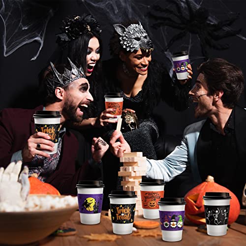 Halloween Coffee Cup Sleeves 36 Pcs for 12oz & 16oz Cups - Festive Drink Holders