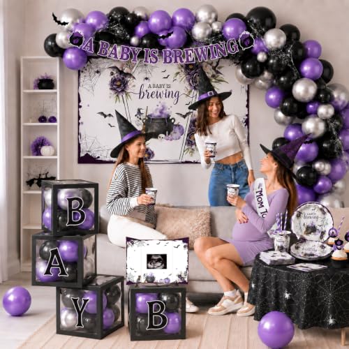 Halloween Baby Shower Decorations Set 265pcs for Gender Reveal Party
