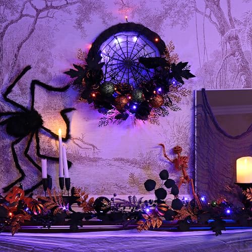 Halloween Garland with Lights - 6ft Autumn Decor for Mantel & Party
