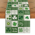 Buffalo Plaid St. Patrick's Day Table Runner 13x120 Inch - Green & Beige