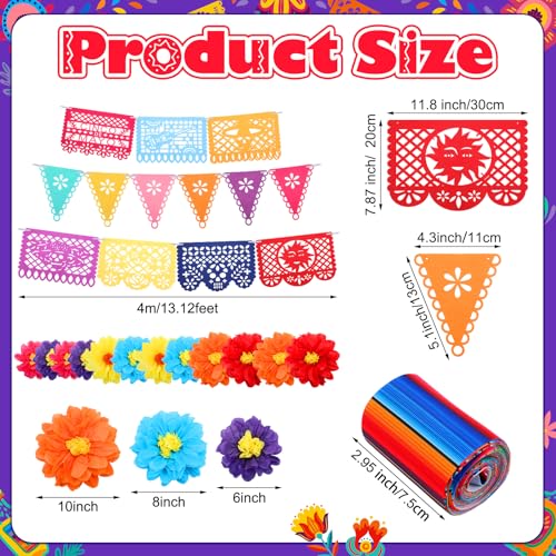 Mexican Christmas Tree Decorations Set with Banners Flores Papel Picado