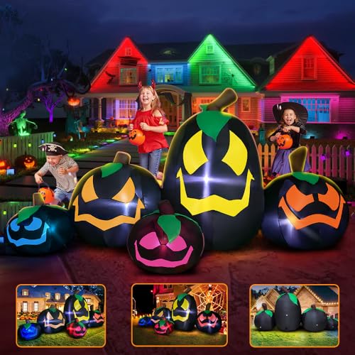 9FT Halloween Inflatable Pumpkin Decoration with LED Lights for Outdoor Yard Lawn