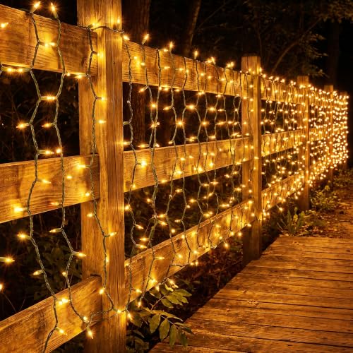 Gold Incandescent Christmas String Lights - 100 Count Outdoor Holiday Decor - Green Wire Variation