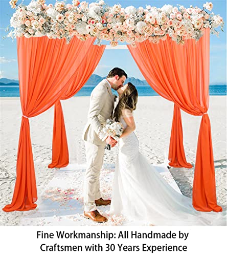 Orange Chiffon Wedding Arch Draping Fabric - 29" x 19FT, 2 Panels, Elegant Backdrop for Wedding & Party Decorations
