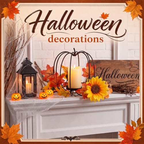 Metal Pumpkin Candle Holder - Fall Table Centerpiece for Autumn Decor