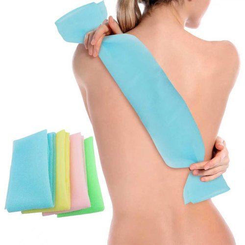 INFICRIME 4 Pack Exfoliating Washcloths Body Scrubber Back Scrubber for Shower - Japanese Korean Style Body Scrubber Back Scrubber, Luffah Towel Net Sponge Loofah, Deep Clean Dead Skin for Smooth Skin