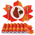 Fall Maple Leaf Paper Placemats - Thanksgiving & Autumn Table Decor, 60 Pack