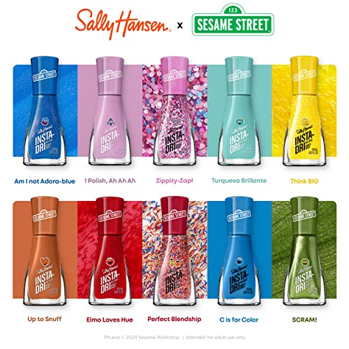 Nail Polish Orange - Quick-Dry 3-in-1 Formula with Sesame Street Characters