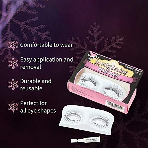 Fright Night Pixie Dust False Lashes with Silver Glitter - Spooky Halloween Eye Makeup