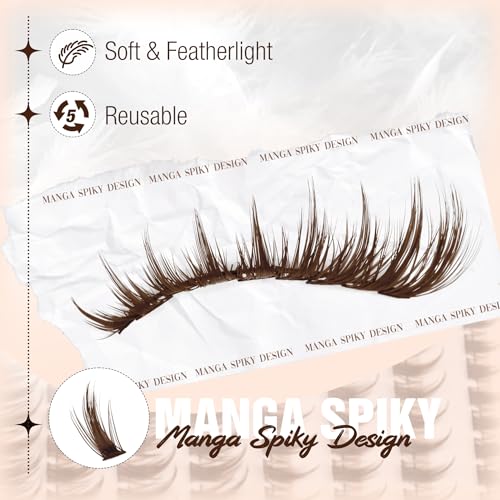 Fairy Flutter Brown Eyelash Clusters - Spiky Wispy DIY Lash Pack 8-16mm