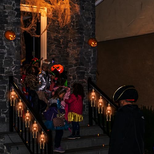 Halloween Skeleton Skull Lighted Decor 2 Pack with LEDs Waterproof Indoor Outdoor