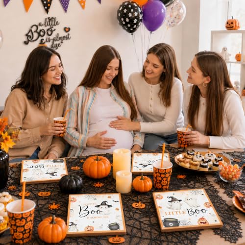 Halloween Baby Shower Napkins - 80 Count Boo Theme Disposable Party Tableware