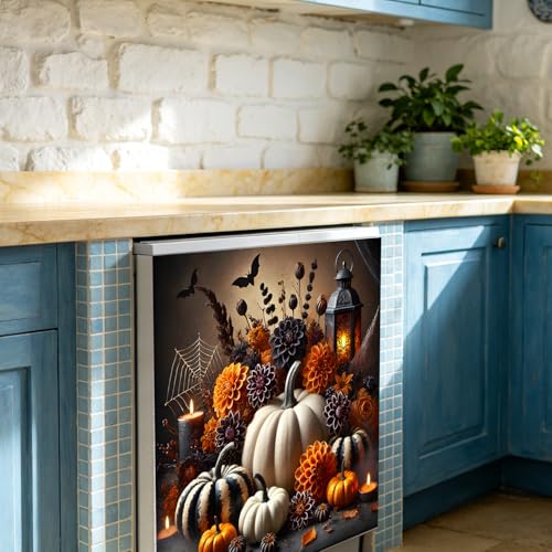 Halloween Pumpkin Dishwasher Magnet Cover 23x26 Inch Kitchen Decor