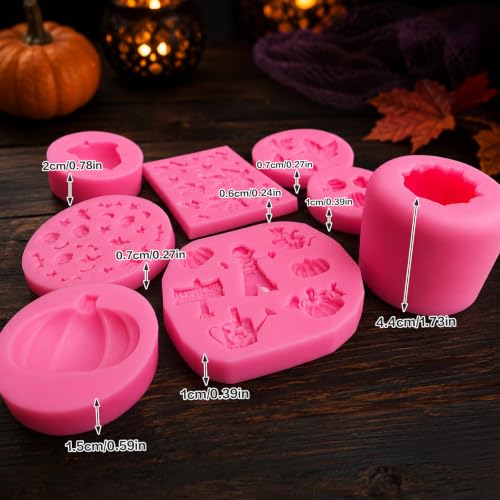 Pink Fall Harvest Thanksgiving Silicone Mold Set - Pumpkin Maple Leaves Acorn