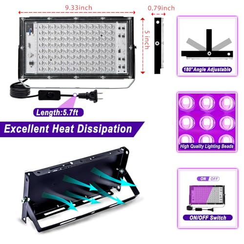 100W Black Light LED Pack - Waterproof UV Glow Party & Halloween Lighting - Variation of THIS listing