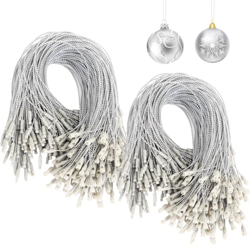 Silver Christmas Ornament Hangers - 500 Pack, Smooth Snap Fastener, 7.9 Inch