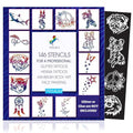 Glitter Tattoo Set with 146 Designs for Kids & Adults - Face, Henna & Airbrush Art