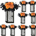 Halloween Table Centerpieces Boxes - 8 Pcs Spider Web Design, Black Variation