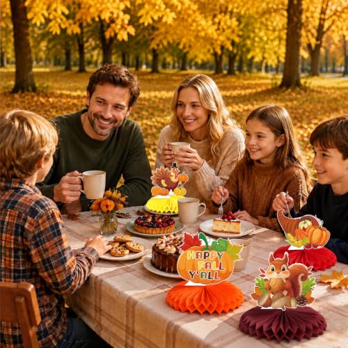 Fall Honeycomb Centerpieces 12pcs for Thanksgiving Party Table Décor - Variation of Fall