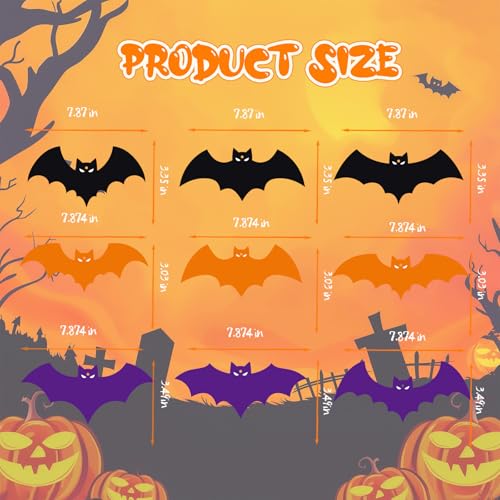 Halloween Bat Hanging Decorations Set - 46 Pc Spooky Party Streamers & Ornaments