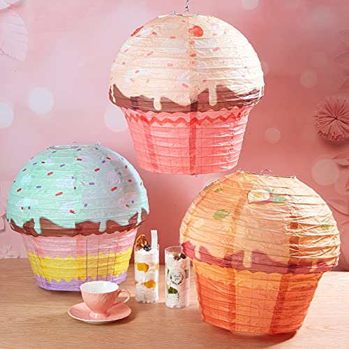 6 Pieces Candyland Cupcake & Donut Lanterns Party Decorations - Halloween & Birthday