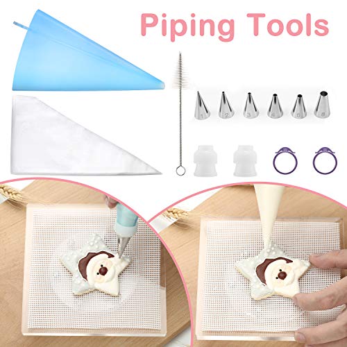 Cookie Decorating Supplies Kit with Cookie Cutters Piping & Decorating Tools - 188pcs for Beginners