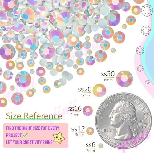 Orange AB Resin Rhinestones for Crafts 6mm Small Wholesale Pack - 1280PCS