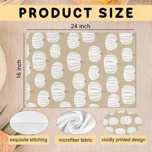 Pumpkin Fall Hand Towels for Bathroom & Kitchen - 16x24 Inch Autumn Decor - Variation: Pumpkin