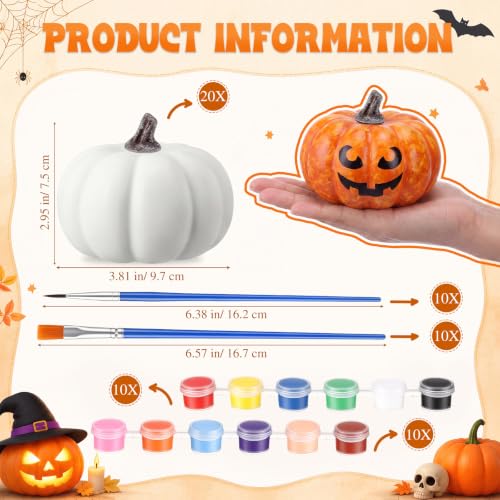 Pumpkin Painting Kit - 20 Mini White 4-Inch Pumpkins for Crafts & Fall Decor (Variation of THIS listing)