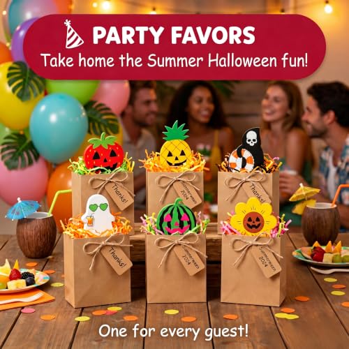12PCS Wooden Halloween & Summerween Tabletop Decorations Set - Durable Eco-Friendly Holiday Decor