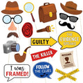 Detective Photo Booth Props Set for Parties and Events - 20 Pieces