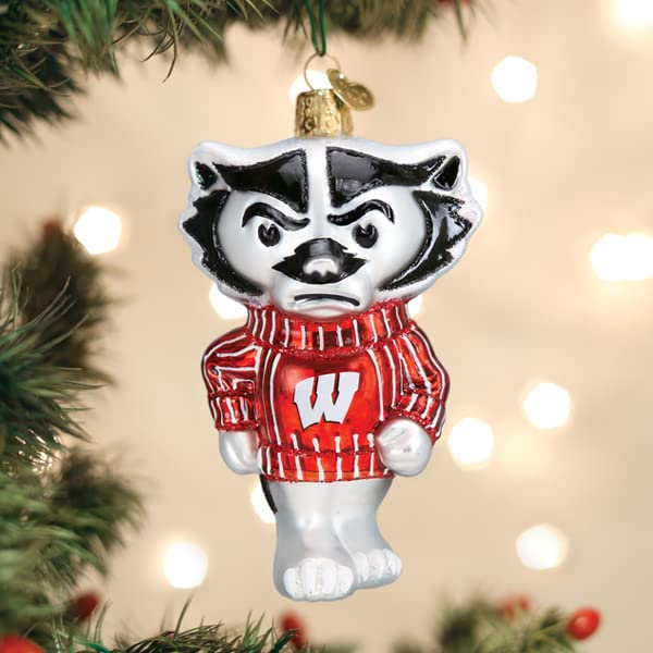 Wisconsin Bucky Glass Blown Ornament - Handcrafted Holiday Decoration, University Collection