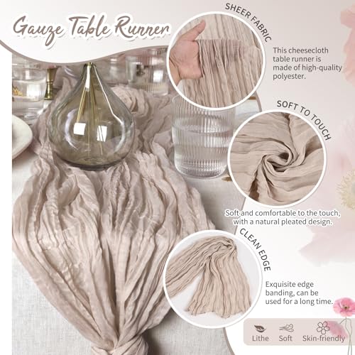 Rosy Brown Cheesecloth Table Runner 10 Pack - 17 x 108 Inches - Showgeous